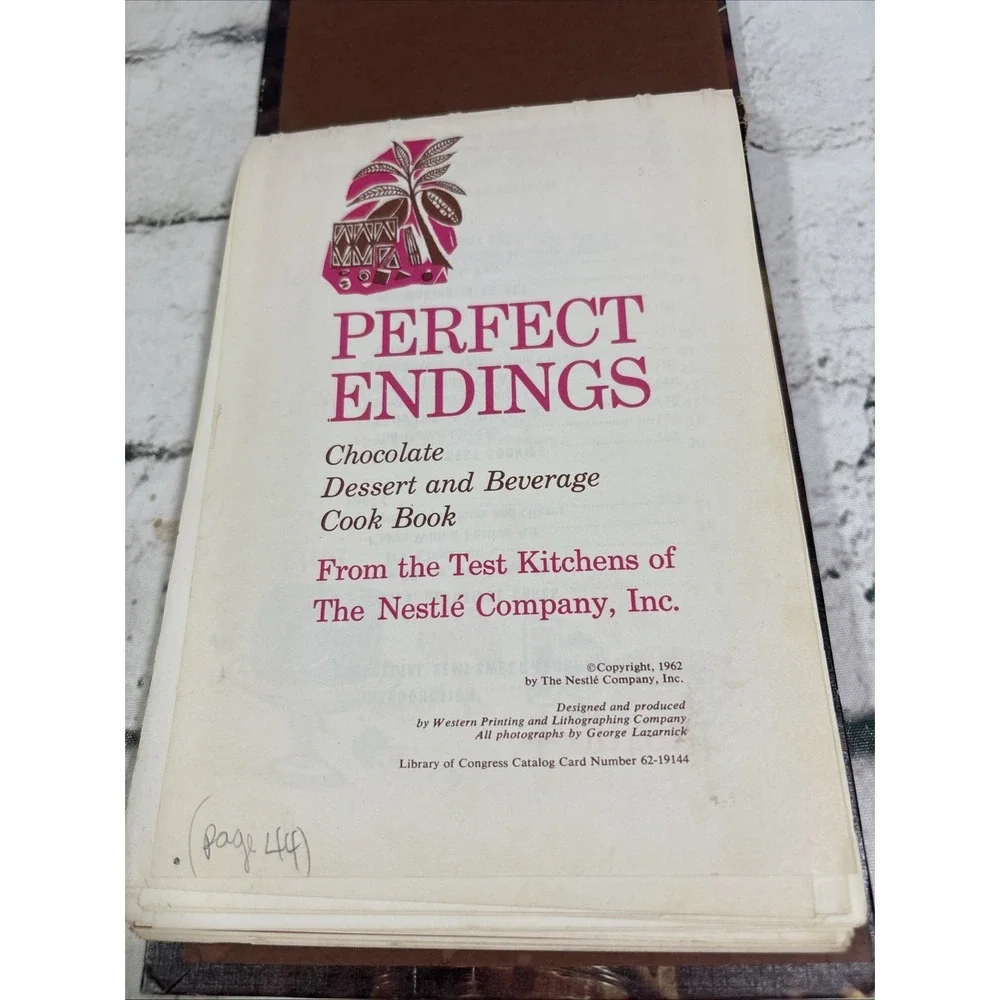 Vintage 1962 Nestle's Perfect Endings Chocolate & Beverage Cook Book Spiral HC